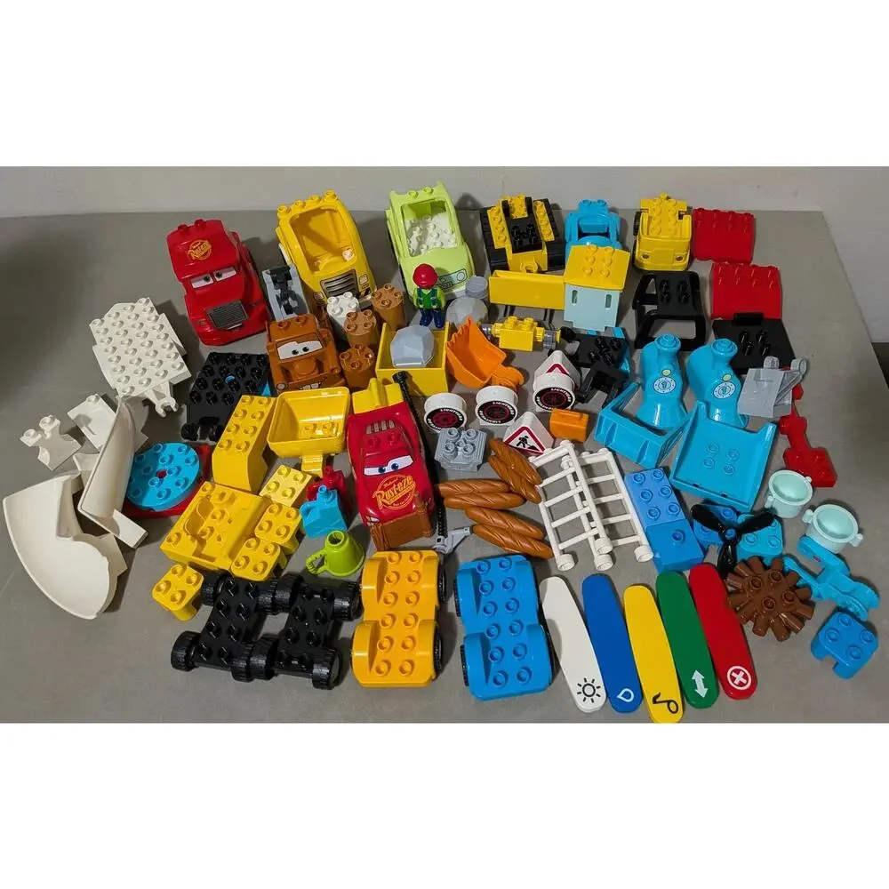 LEGO Duplo Mega Lot 93 pieces Disney Cars, Train Action Bricks, Construction EUC